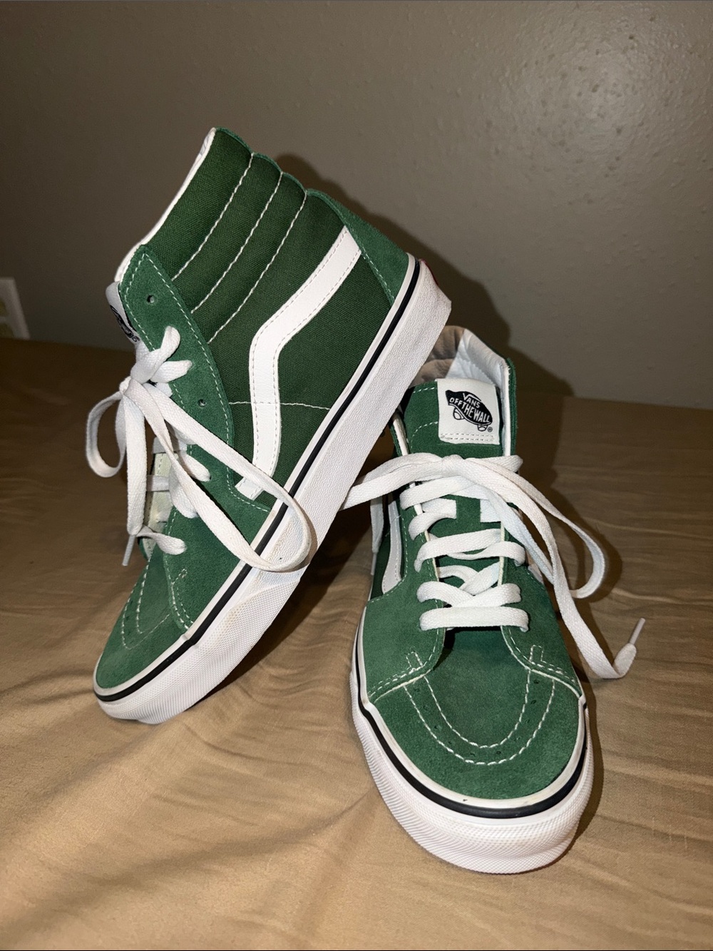 Vans Kids Classic High-Top Sneakers in Green and White
